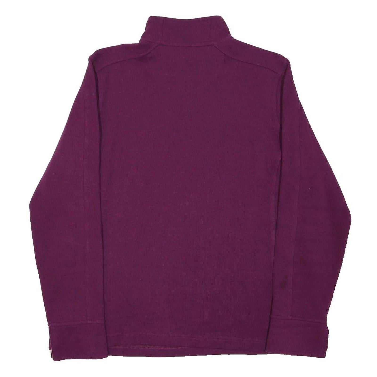 ORVIS Womens Purple & Cream Patterned Cotton Blend Plain Pullover Crew Neck