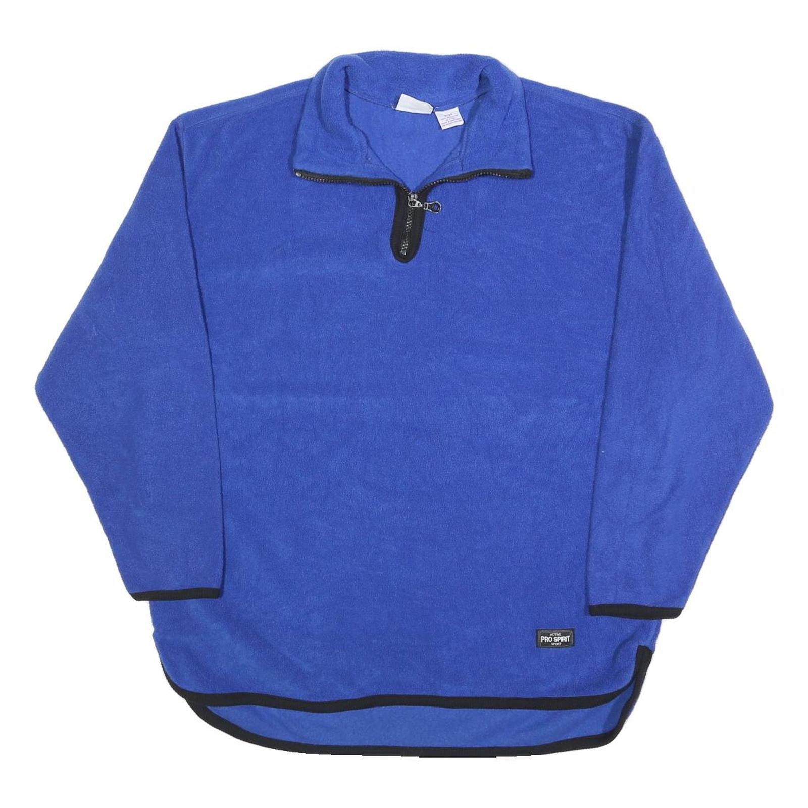 PRO SPIRIT Mens Blue Plain Pullover Pattern Quarter Zip Regular M Jumper