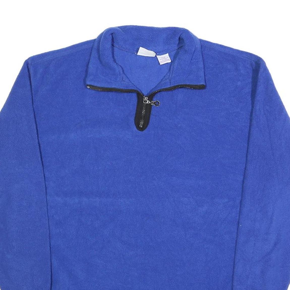 PRO SPIRIT Mens Blue Plain Pullover Pattern Quarter Zip Regular M Jumper