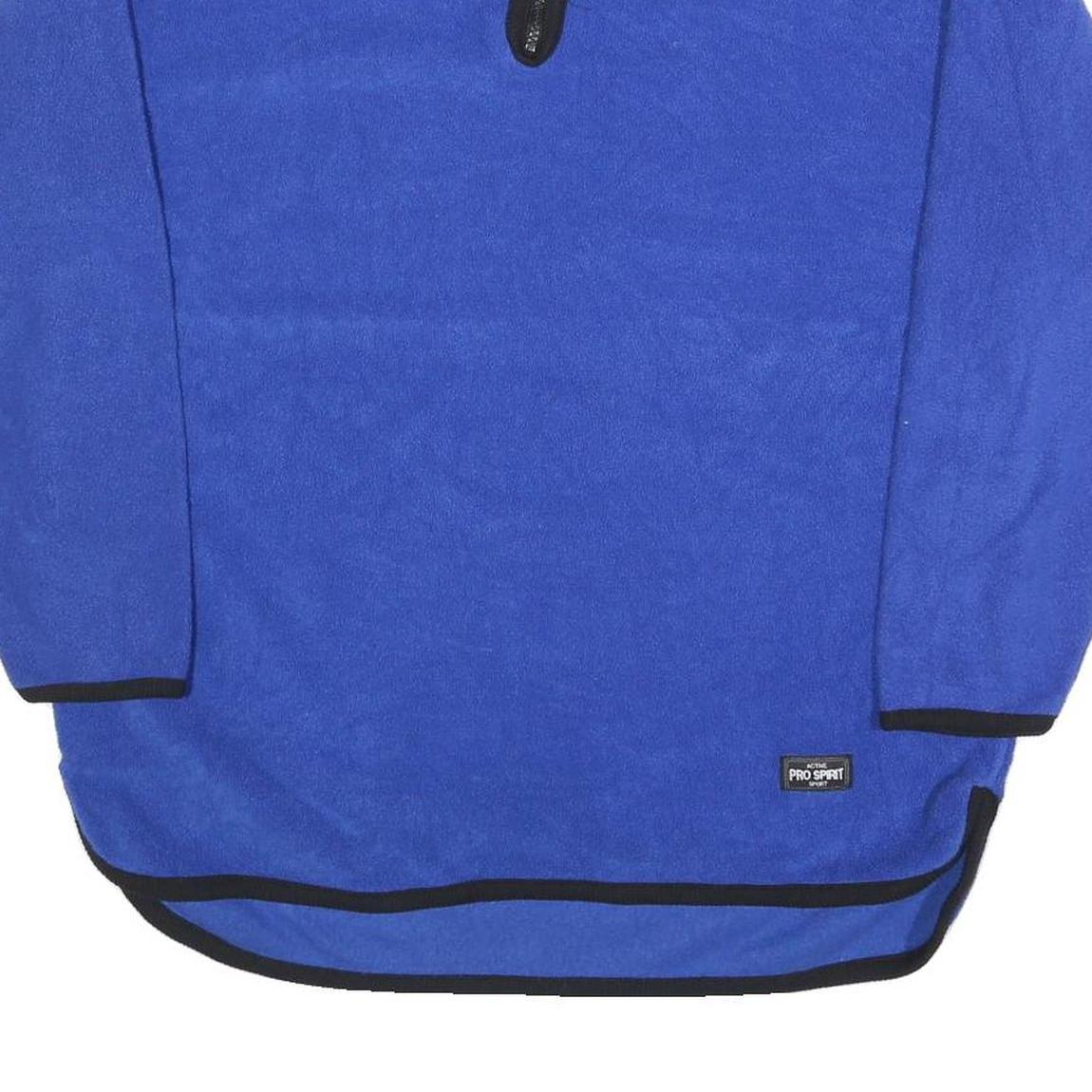 PRO SPIRIT Mens Blue Plain Pullover Pattern Quarter Zip Regular M Jumper