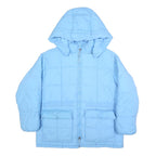 LEVI'S Mens Blue Hooded Quilted Jacket XS Polyamide Zip Lightweight Warm