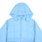 LEVI'S Mens Blue Hooded Quilted Jacket XS Polyamide Zip Lightweight Warm