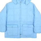 LEVI'S Mens Blue Hooded Quilted Jacket XS Polyamide Zip Lightweight Warm