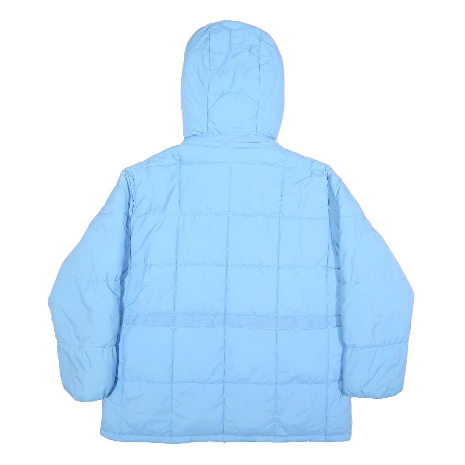 LEVI'S Mens Blue Hooded Quilted Jacket XS Polyamide Zip Lightweight Warm