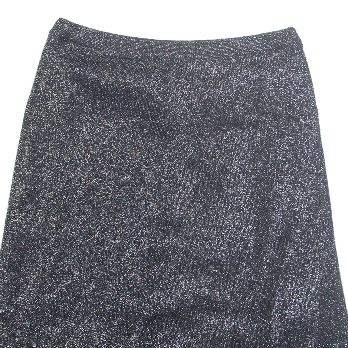 Womens Straight Skirt Silver Midi Floral M