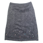 Womens Straight Skirt Silver Midi Floral M