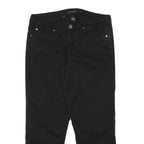CALVIN KLEIN Womens Cotton Blend Black Slim Straight Trousers W32 L26 Stylish