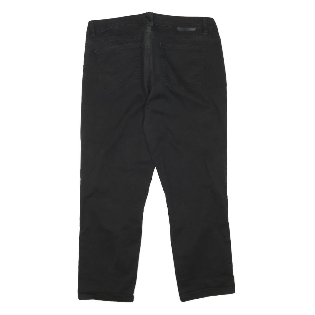 CALVIN KLEIN Womens Cotton Blend Black Slim Straight Trousers W32 L26 Stylish