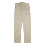 LEVI'S Mens Slim Beige Cotton Blend Trousers W29 L32 Casual Zip Closure