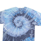 GILDAN Mens Blue Tie Dye Graphic T-Shirt L Crew Neck Short Sleeve Cotton