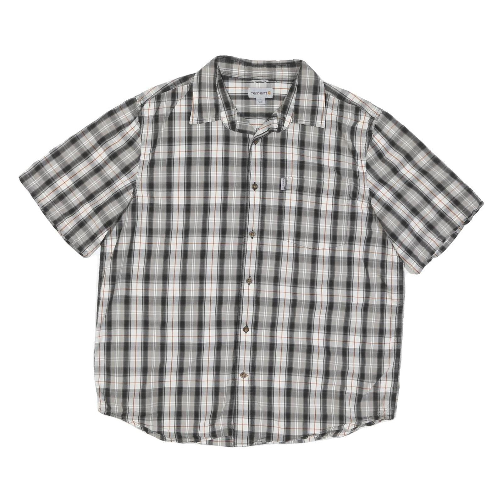 CARHARTT Mens Grey & White Checked Cotton Blend Shirt XL Casual Workwear