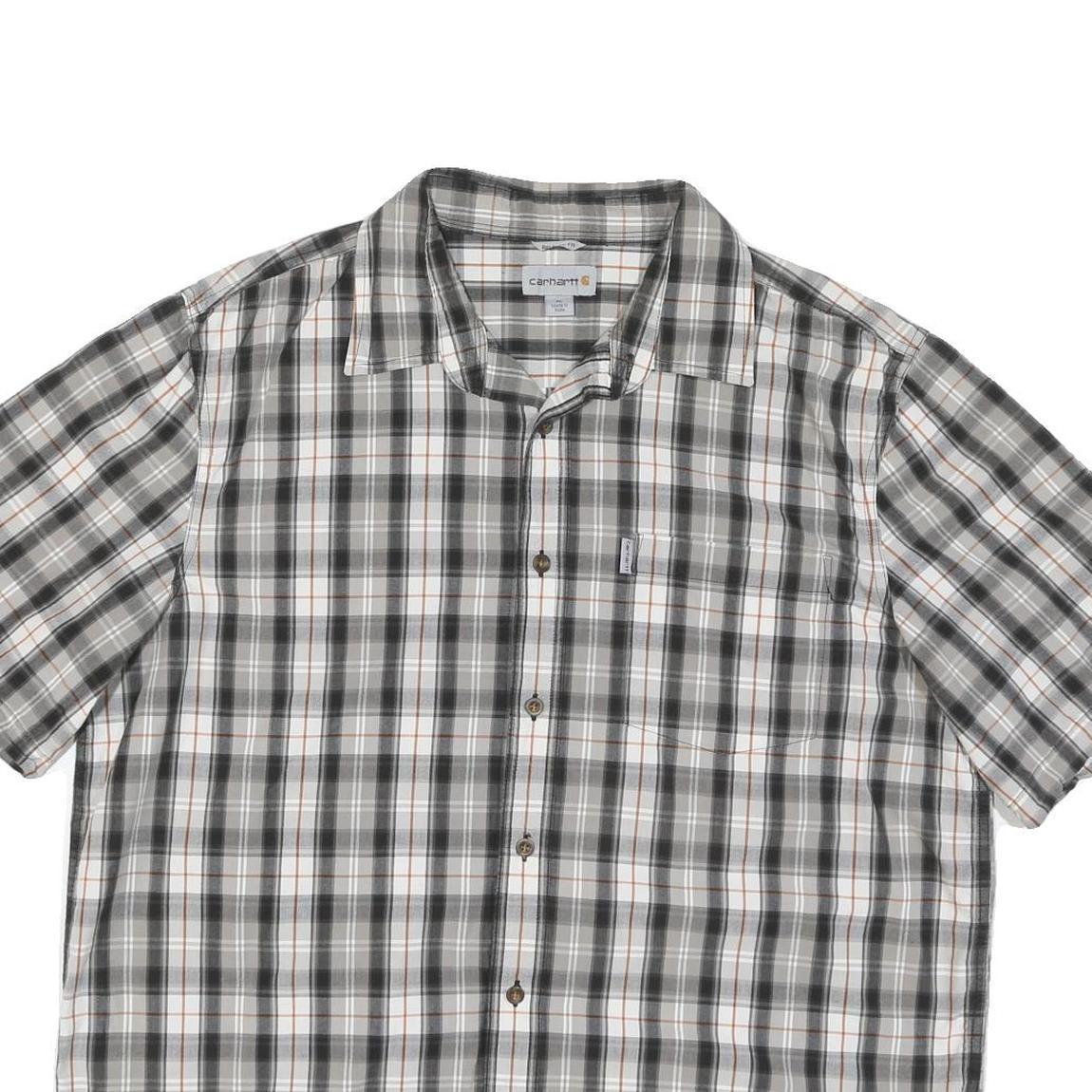 CARHARTT Mens Grey & White Checked Cotton Blend Shirt XL Casual Workwear