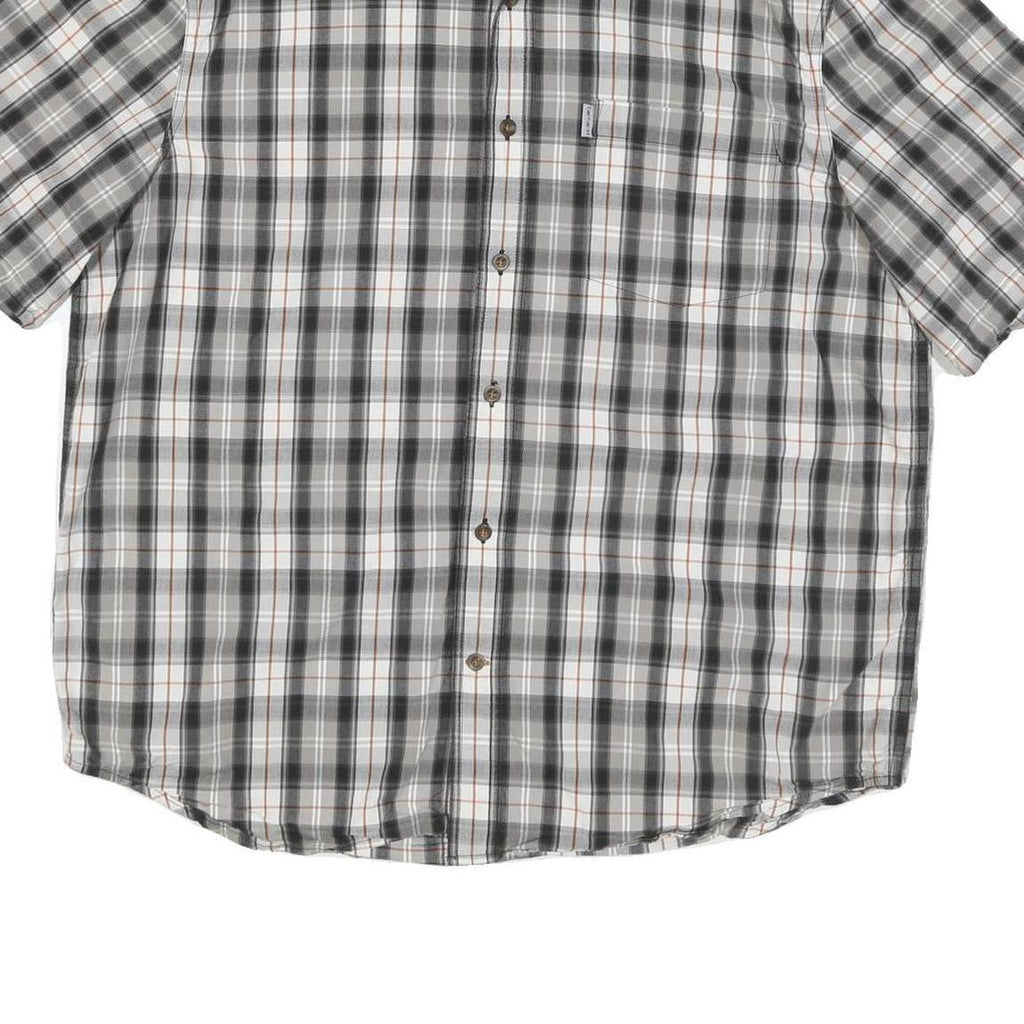 CARHARTT Mens Grey & White Checked Cotton Blend Shirt XL Casual Workwear