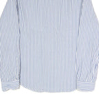 NAUTICA Mens Blue & White Classic Fit L Cotton Blend Shirt Button Down Collar