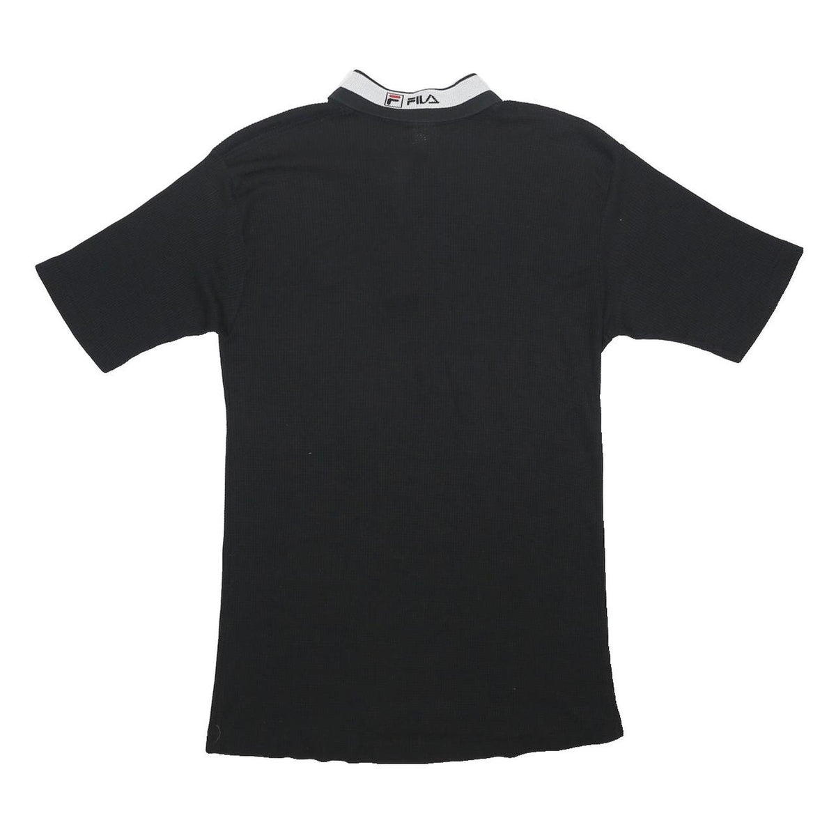 FILA Mens Black Cotton Logo Collar Short Sleeve Polo Shirt XS Classic Sport