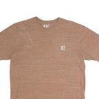 CARHARTT Mens Brown & White Cotton Blend Pocket T-Shirt L Short Sleeve Crew Neck