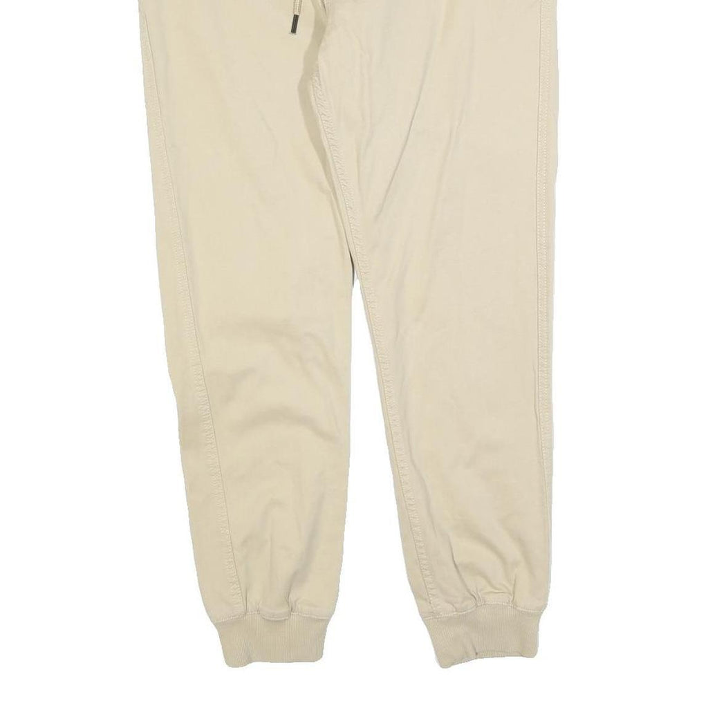 CLOCKHOUSE Mens Slim Beige Drawstring Trousers W34 L27 Casual Cotton Blend