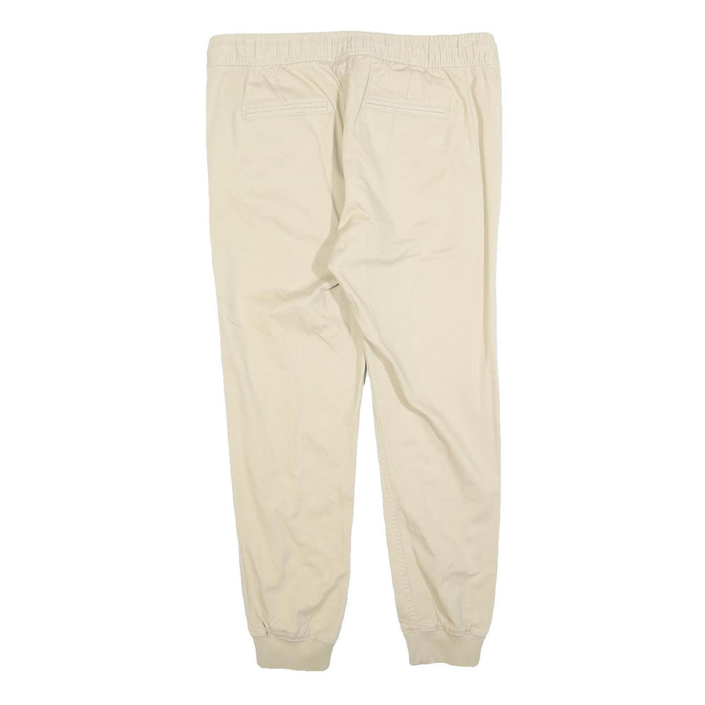 CLOCKHOUSE Mens Slim Beige Drawstring Trousers W34 L27 Casual Cotton Blend