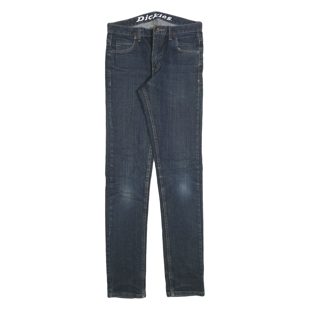 DICKIES Mens Slim Blue Denim Jeans W30 L34 Cotton Blend Zip Classic Skinny Plain