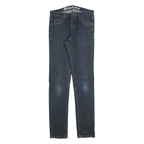 DICKIES Mens Slim Blue Denim Jeans W30 L34 Cotton Blend Zip Classic Skinny Plain