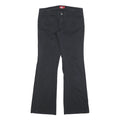 DICKIES Womens Cotton Blend Black Regular Fit Flared Trousers W30 L30