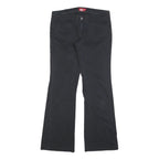 DICKIES Womens Cotton Blend Black Regular Fit Flared Trousers W30 L30