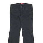 DICKIES Womens Cotton Blend Black Regular Fit Flared Trousers W30 L30