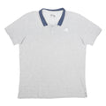 ADIDAS Mens Grey & Navy Short Sleeve Plain XL Cotton Blend Polo Shirt