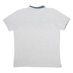 ADIDAS Mens Grey & Navy Short Sleeve Plain XL Cotton Blend Polo Shirt
