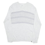CALVIN KLEIN Mens Jumper Grey V-Neck Tight Knit M