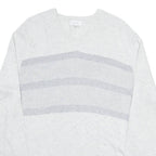 CALVIN KLEIN Mens Jumper Grey V-Neck Tight Knit M