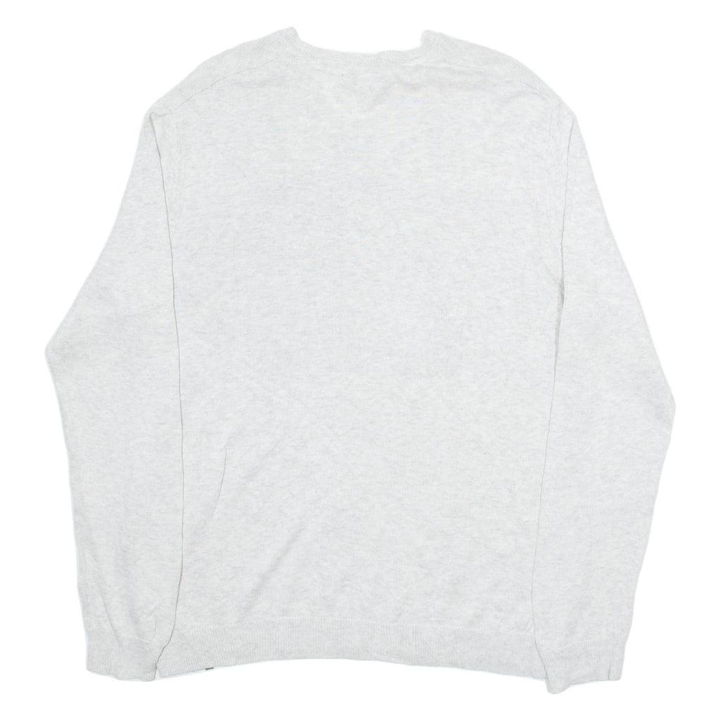 CALVIN KLEIN Mens Jumper Grey V-Neck Tight Knit M