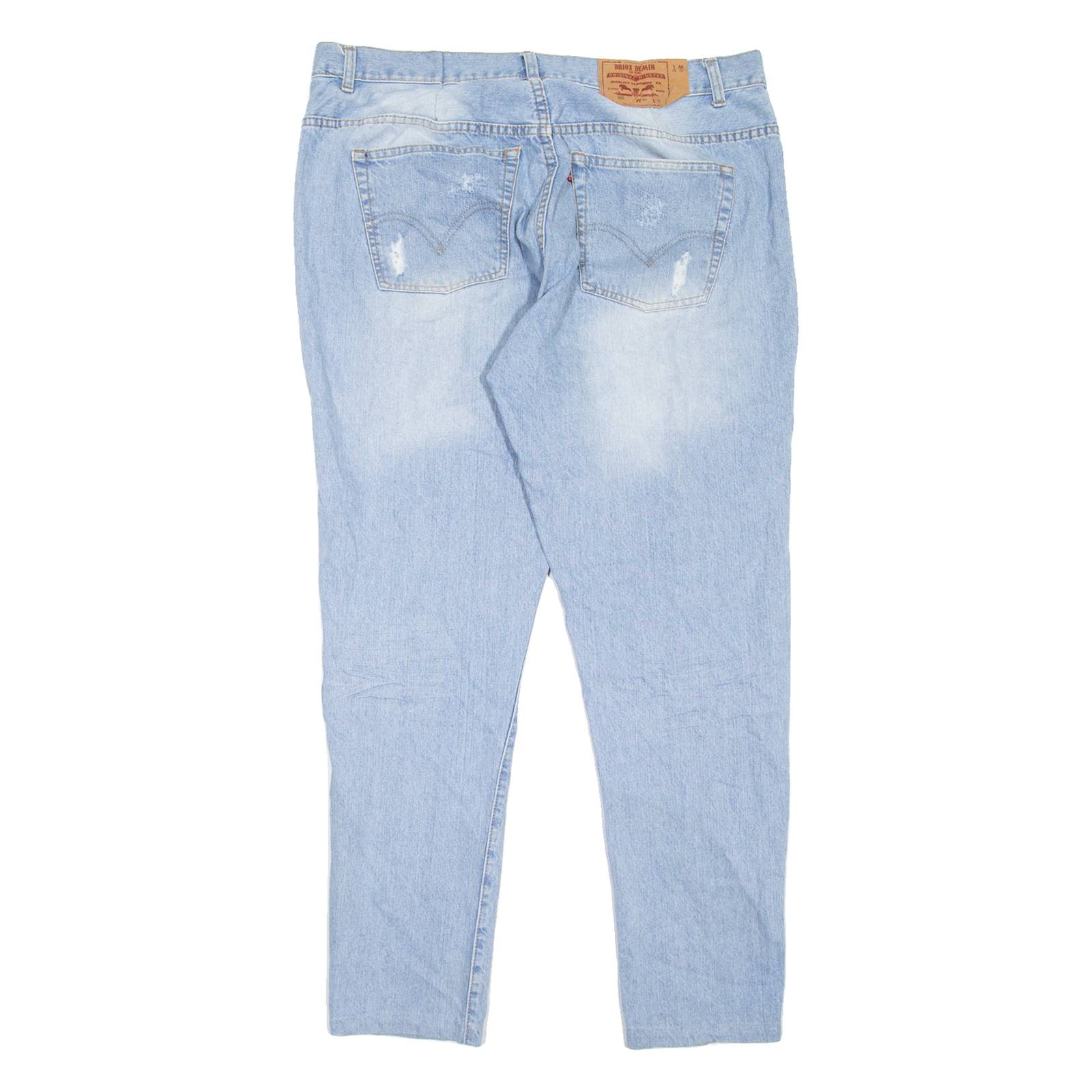 BRIOX Mens Jeans Blue Slim Tapered Stone Wash W40 L29
