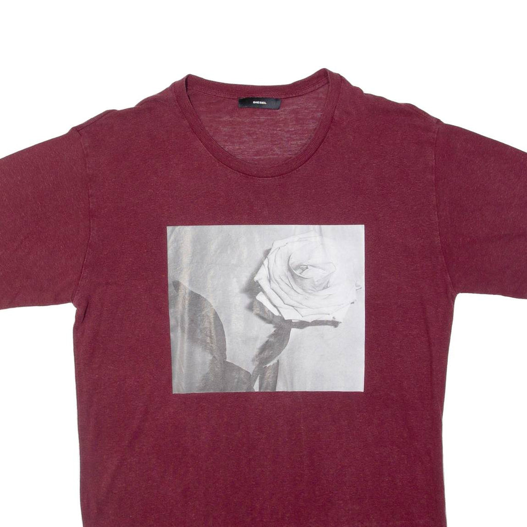 DIESEL Rose Womens T-Shirt Maroon S