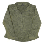 THE NORTH FACE Womens Green Polyester Blend Zip Jacket L Woven Heathered Outdoor