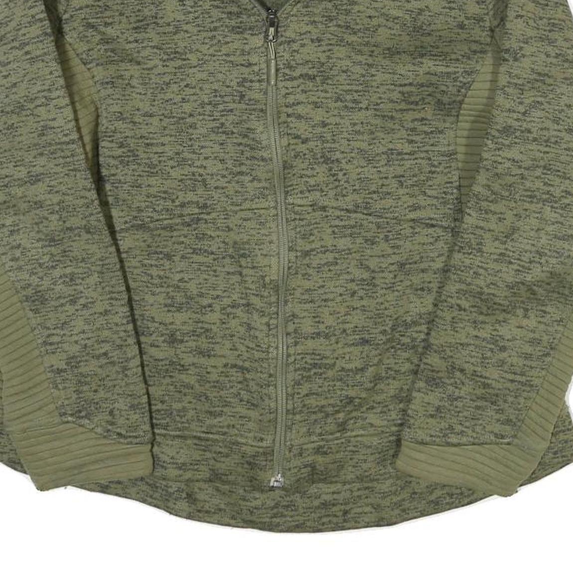 THE NORTH FACE Womens Green Polyester Blend Zip Jacket L Woven Heathered Outdoor