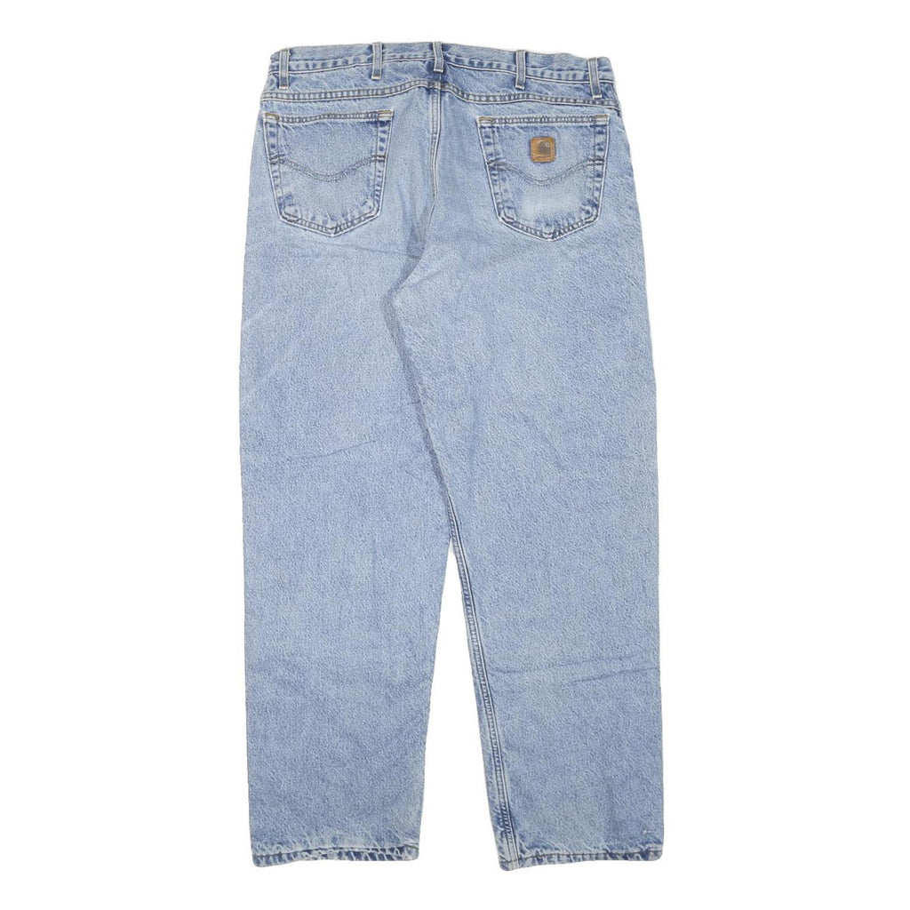 CARHARTT Mens Regular Fit Straight Leg Denim Light Blue W36 L29 Workwear Jeans