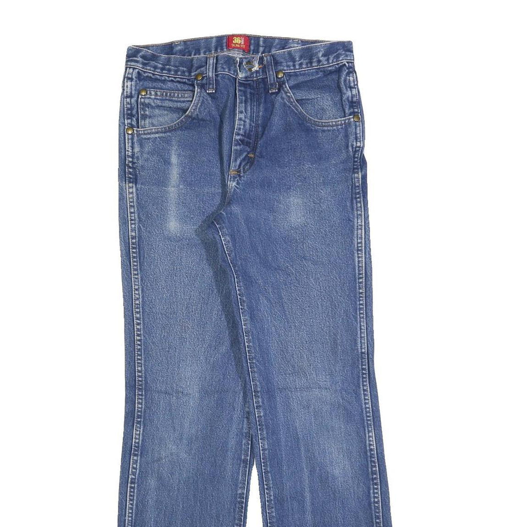 WRANGLER Mens Blue Regular Fit Straight Denim Light W29 L32 Classic Zip Jeans