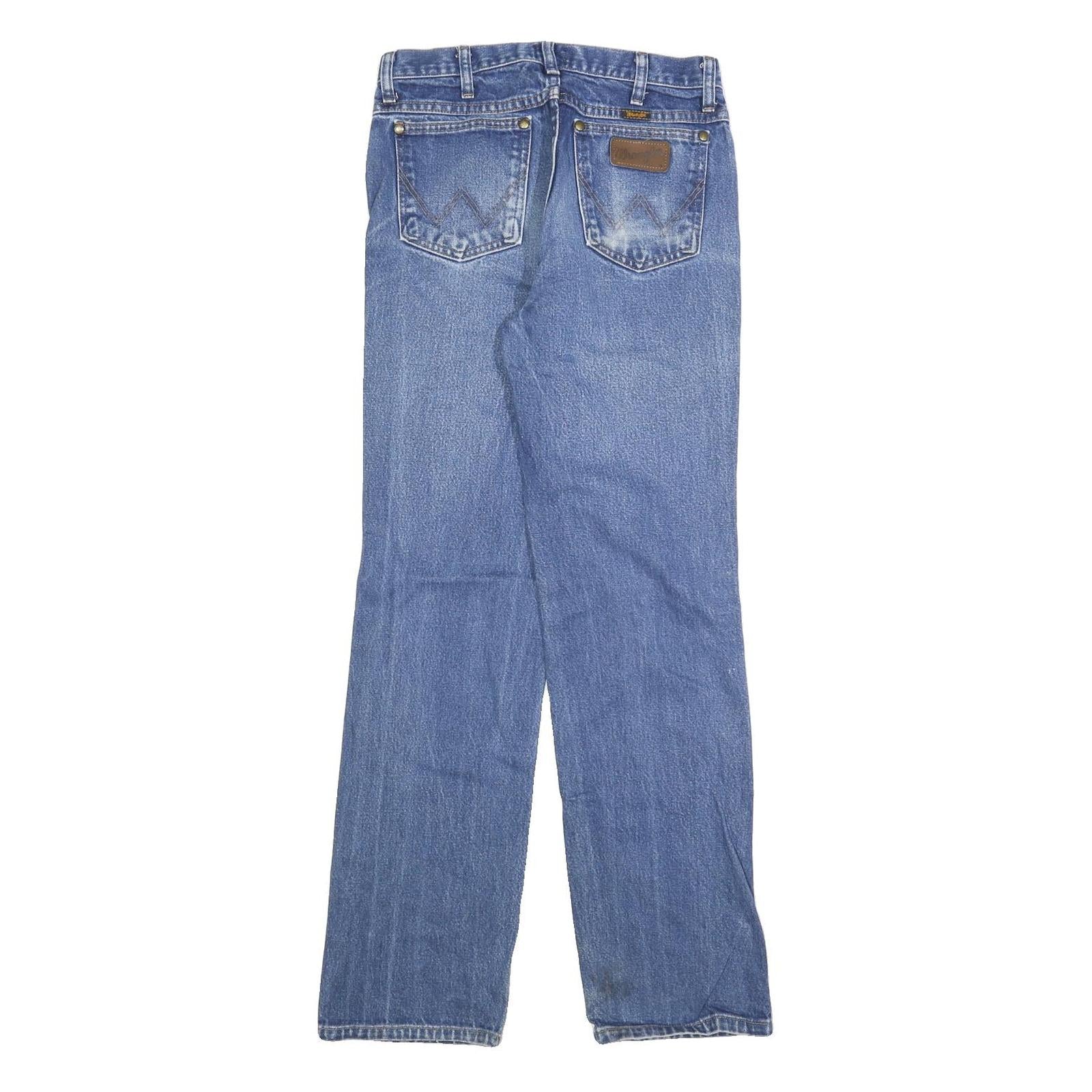 WRANGLER Mens Blue Regular Fit Straight Denim Light W29 L32 Classic Zip Jeans