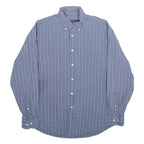 NAUTICA Mens Blue Check Shirt L Cotton Button-Down Collar Casual Classic