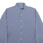 NAUTICA Mens Blue Check Shirt L Cotton Button-Down Collar Casual Classic