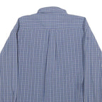 NAUTICA Mens Blue Check Shirt L Cotton Button-Down Collar Casual Classic