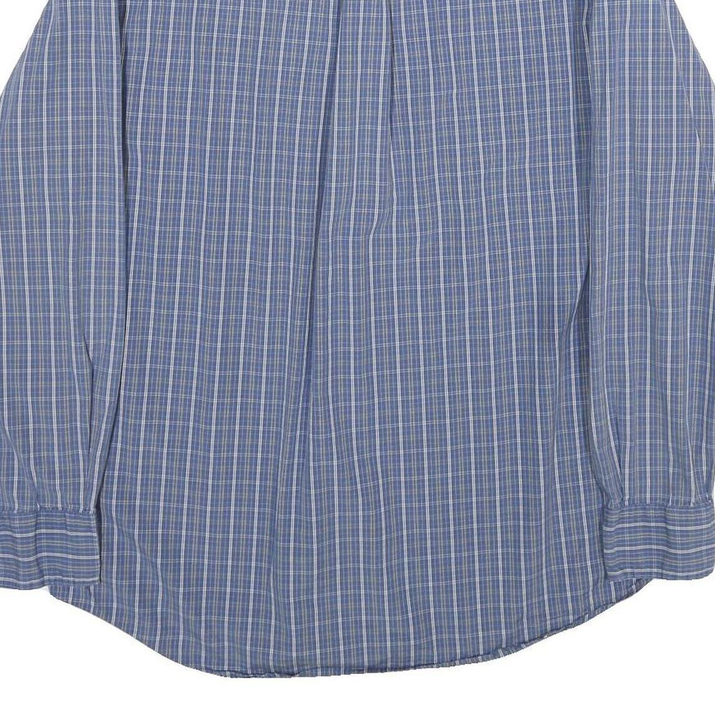 NAUTICA Mens Blue Check Shirt L Cotton Button-Down Collar Casual Classic
