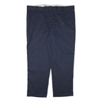 DICKIES Mens Regular Navy Blue Cotton Blend Trousers W46 L31 Workwear Zip