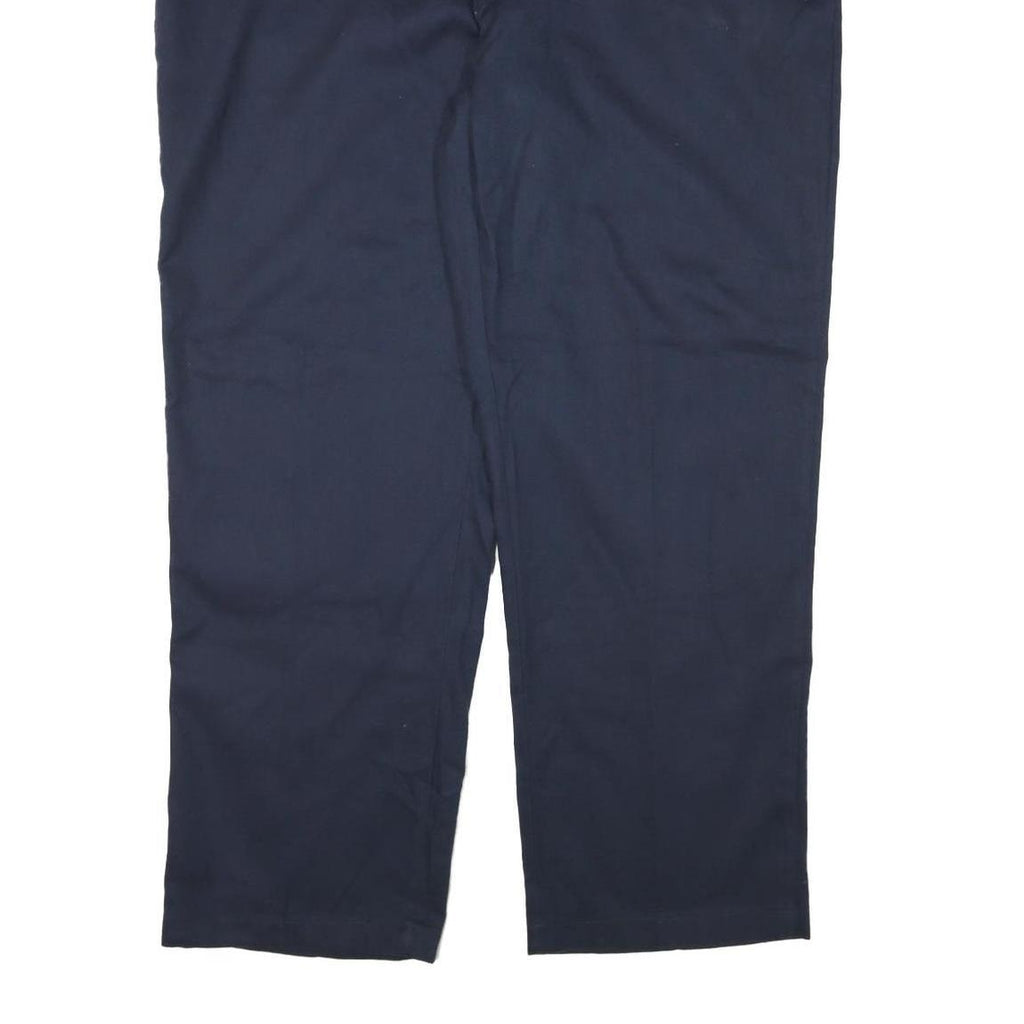 DICKIES Mens Regular Navy Blue Cotton Blend Trousers W46 L31 Workwear Zip