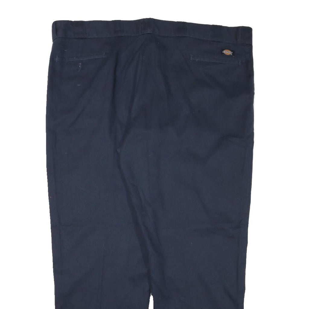 DICKIES Mens Regular Navy Blue Cotton Blend Trousers W46 L31 Workwear Zip