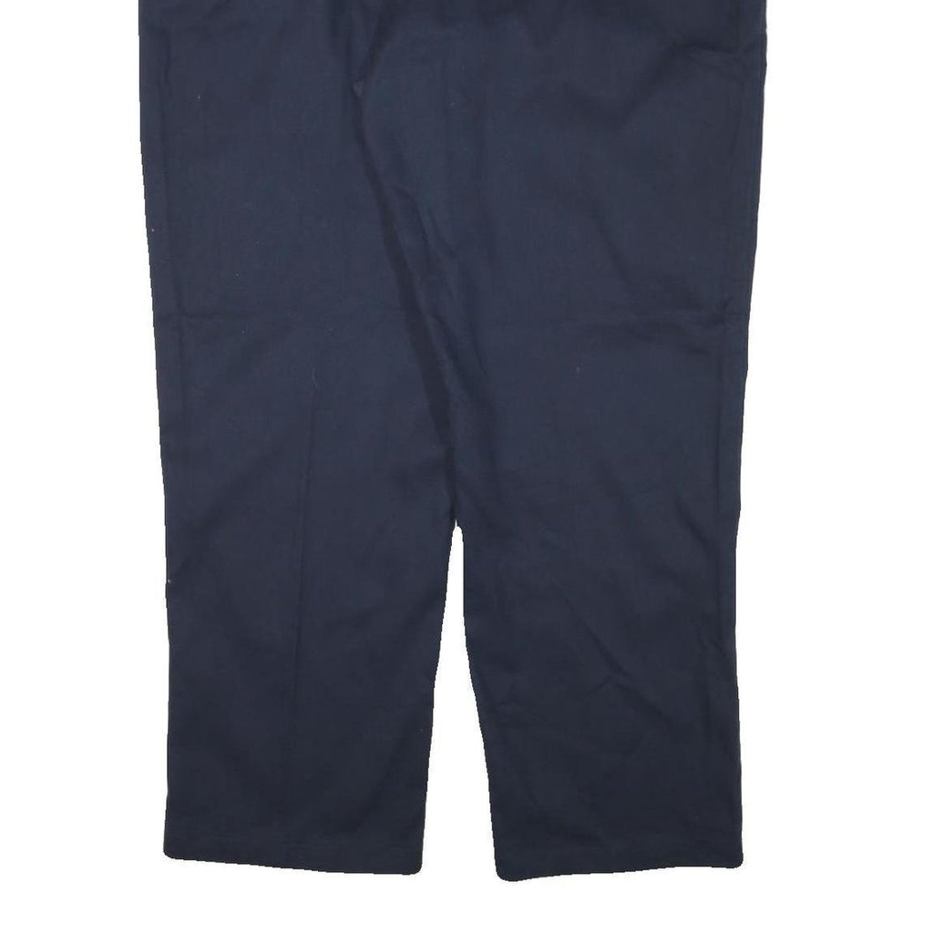 DICKIES Mens Regular Navy Blue Cotton Blend Trousers W46 L31 Workwear Zip