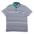 TED BAKER Mens Polo Shirt Blue Striped M