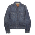 GUESS Mens Blue Denim Jacket S Cotton Classic Button Closure Casual