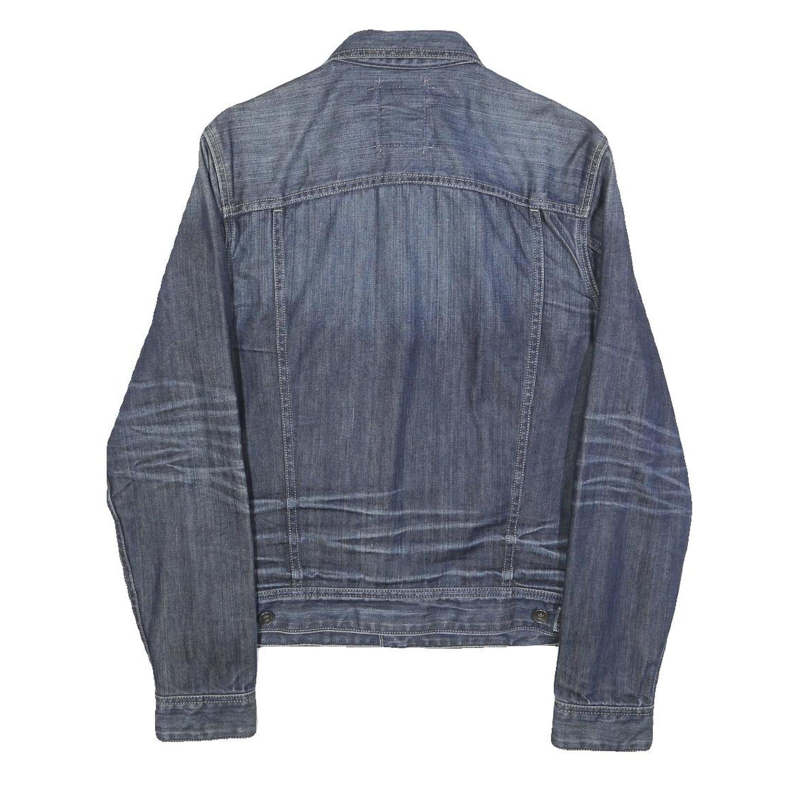 GUESS Mens Blue Denim Jacket S Cotton Classic Button Closure Casual